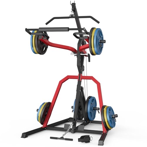 Leverage Gym Power Rack Squat Rack with LAT Low Row System Home Gym System Workout Station 2:1 Ratio S56456