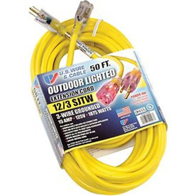 Yellow SJTW 15A Lighted Cord Set X162