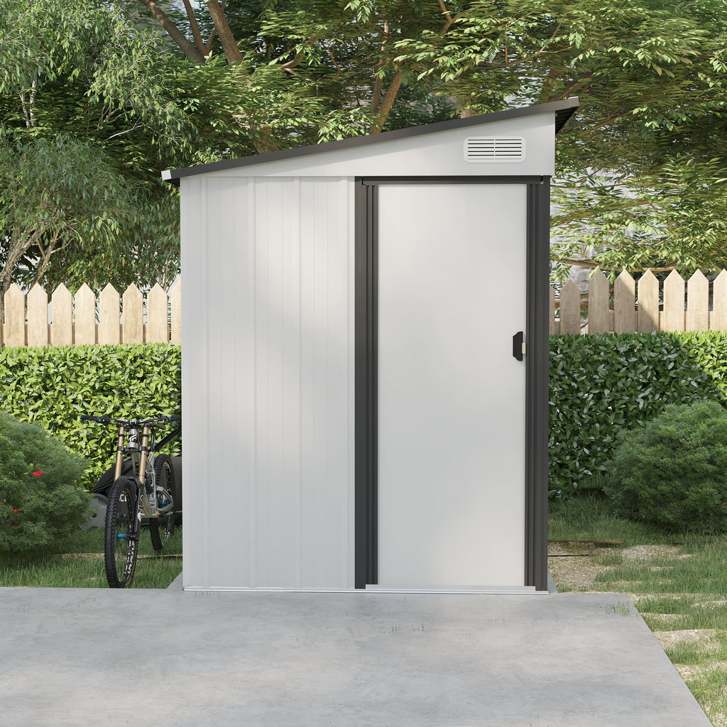 Outdoor Metal Storage Shed with Pent Roof I98455