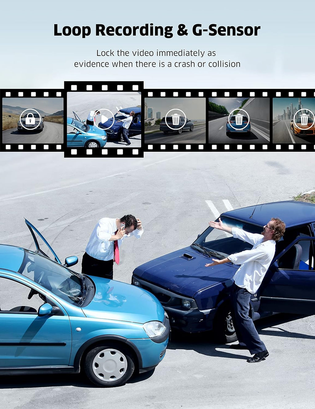 11 inch 1080P Touch Screen Dual Dash Cam with Night Vision R436
