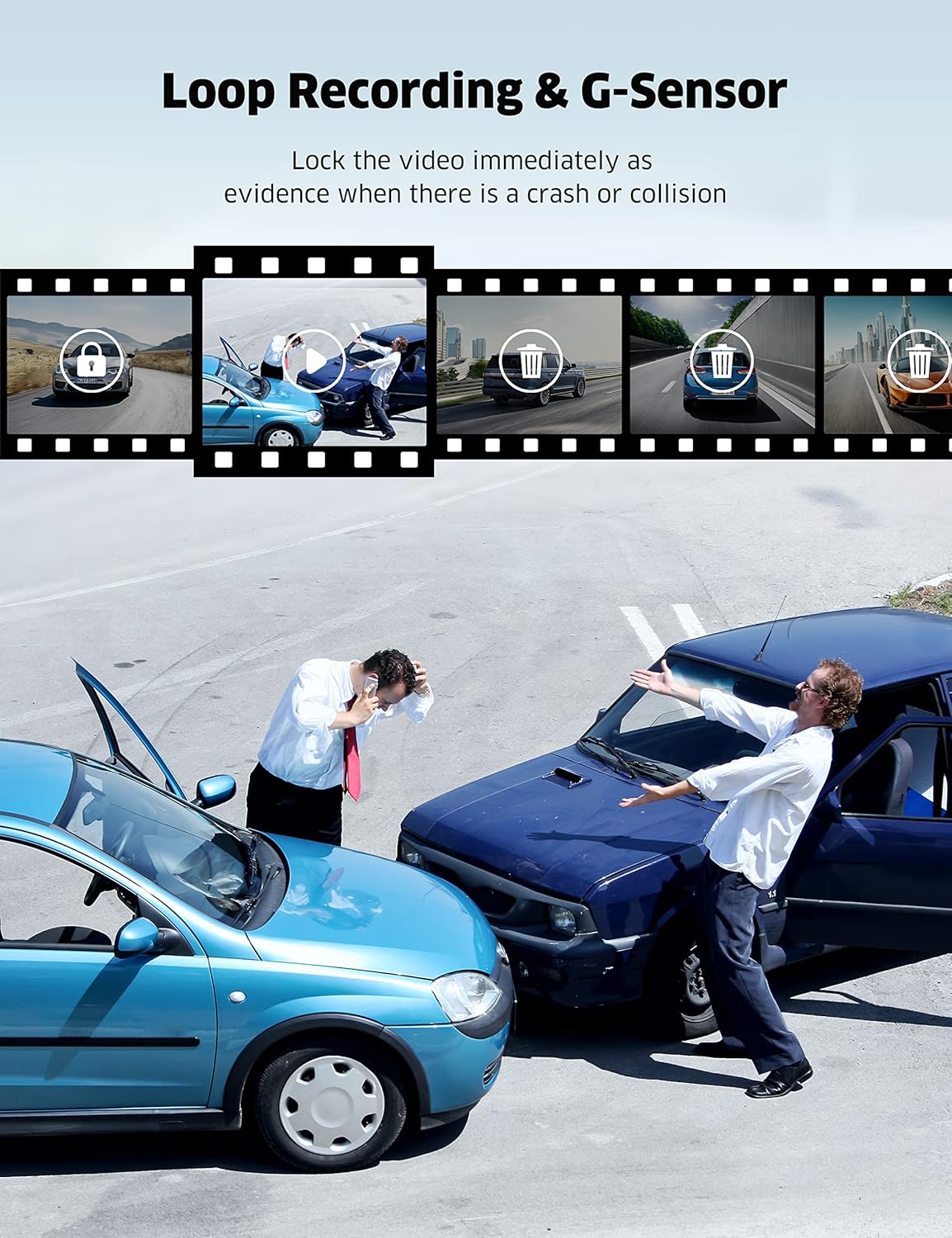11 inch 1080P Touch Screen Dual Dash Cam with Night Vision R436