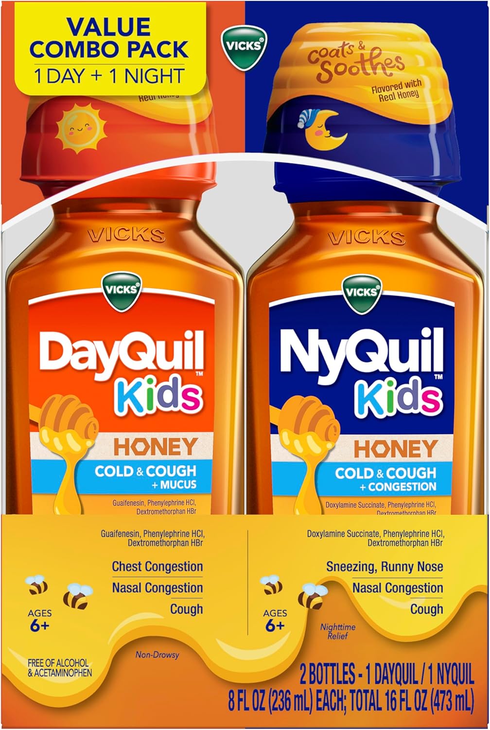 Honey Cold & Cough + Congestion Relief Co-Pack, 2-8 OZ Bottles G29665