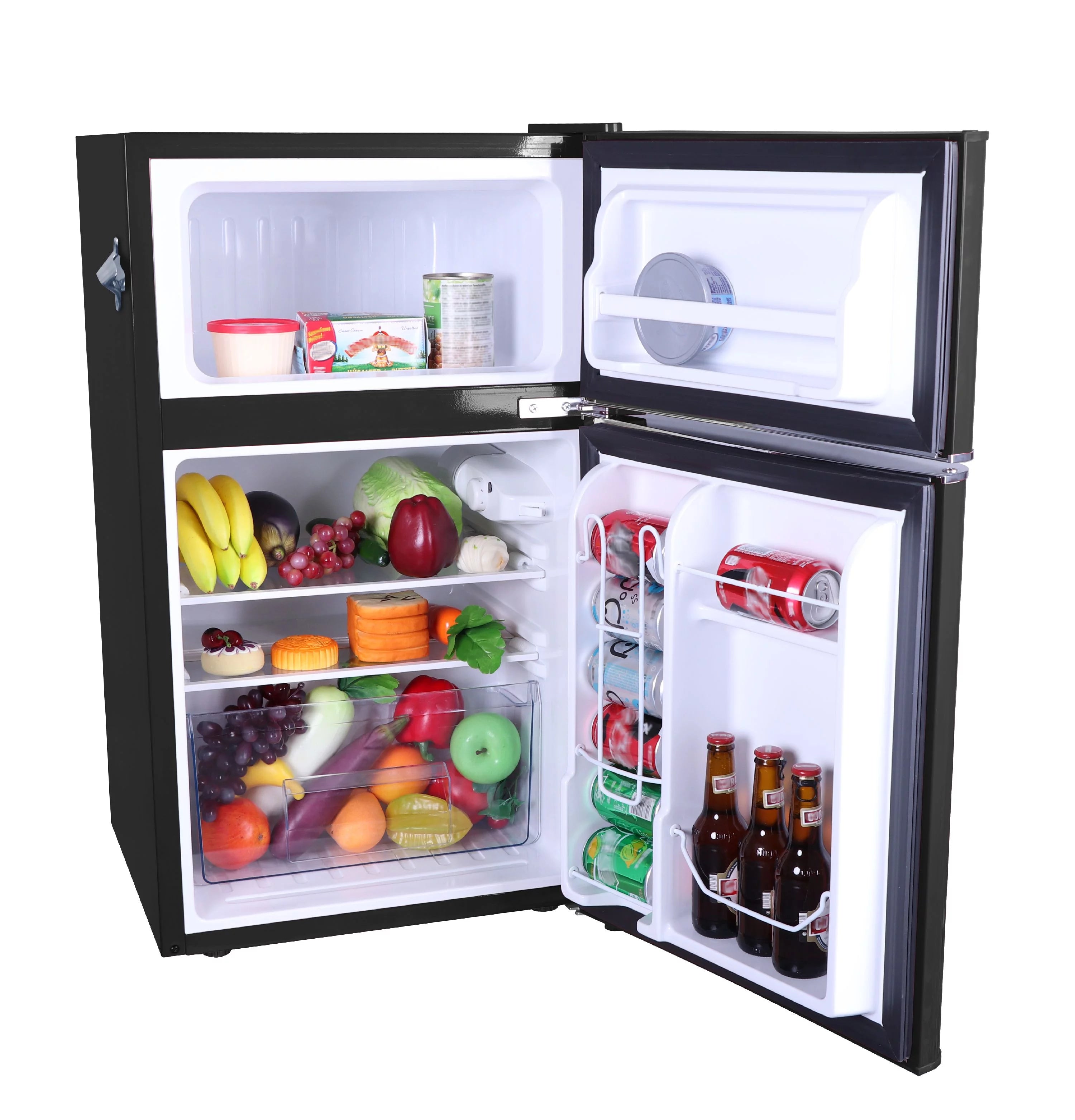 Black 3.1 Cu Ft Two Door Compact Refrigerator with Freezer Y67824