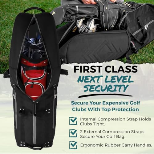 Padded Golf Club Travel Cover with Wheels L819242