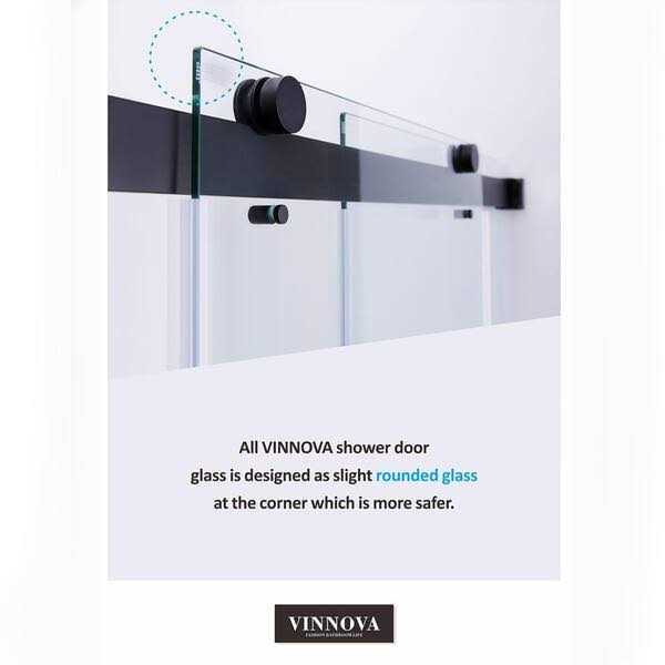 Double Sliding Semi-Frameless Shower Door in Brushed Gold with Clear Glass L217458