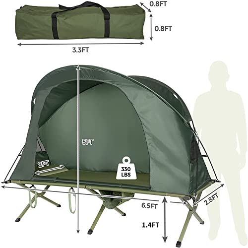 4-in-1 Camping Cot Tent with Waterproof External Cover, Air Mattress & Carrying Bag U73176