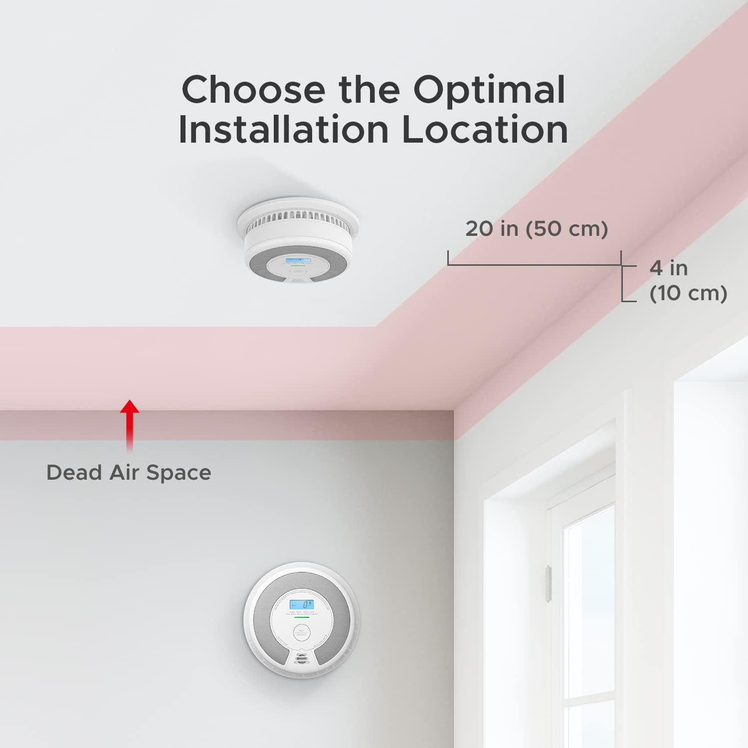 10-Year Battery Smoke Carbon Monoxide Alarm Detector with Large LCD Display H9651