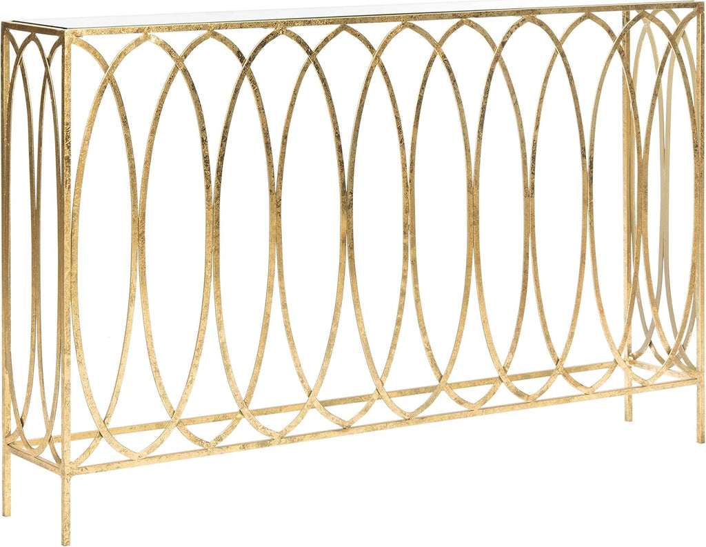 Gold Foil and Glass Console Table K21998