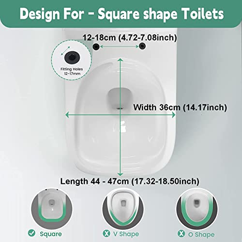 Square Toilet Seat with Adjustable Hinges H234030