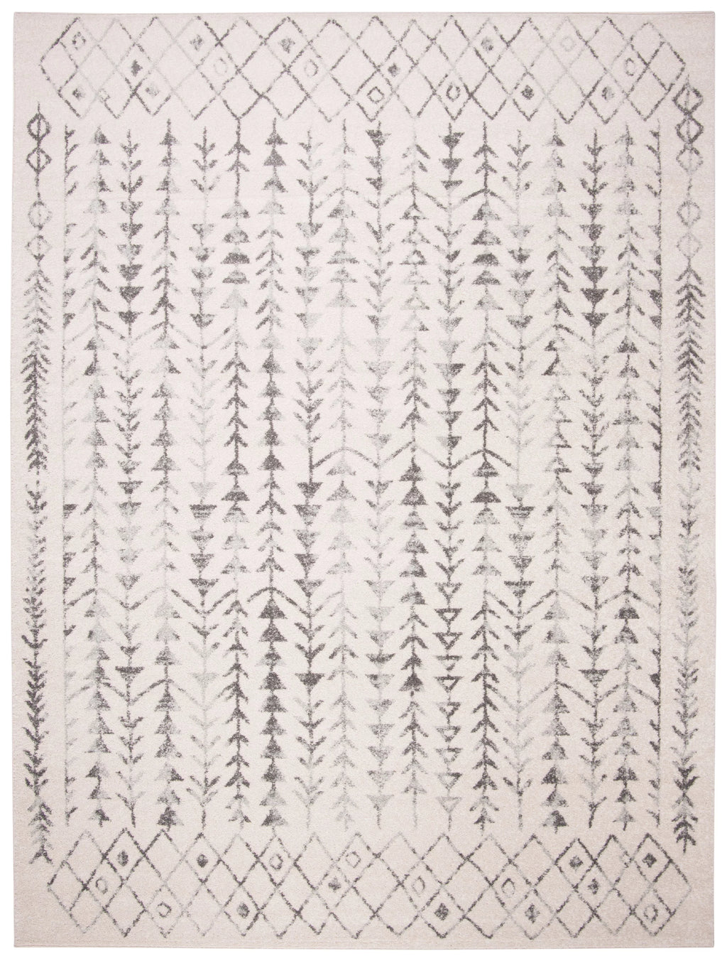 Ivory/Grey 8' x 10' Moroccan Geometric Area Rug B3961