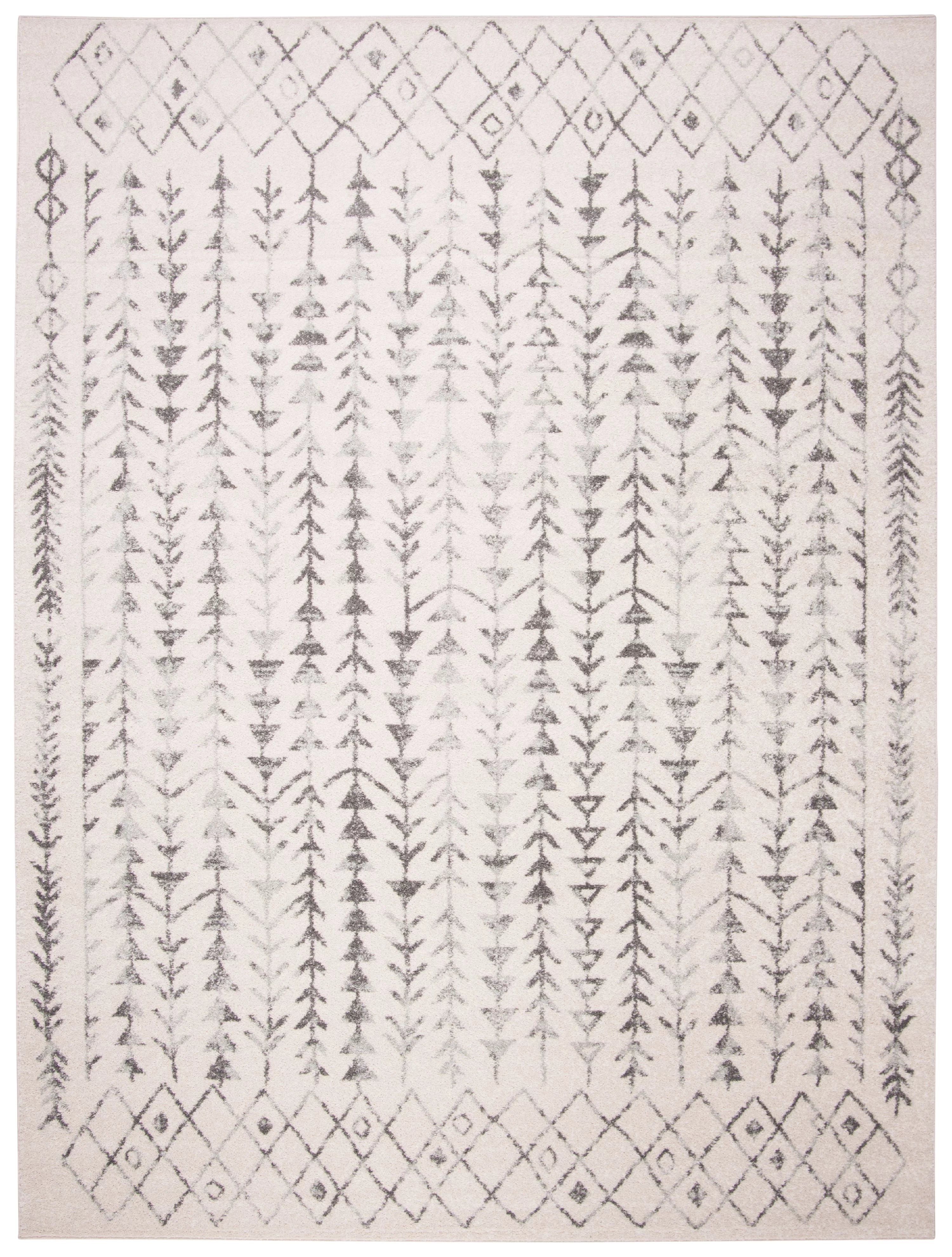 Ivory/Grey 8' x 10' Moroccan Geometric Area Rug B3961