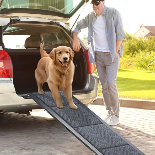 63" Long 17" Wide Folding Pet Ramp with Non-Slip Carpet Surface G959642