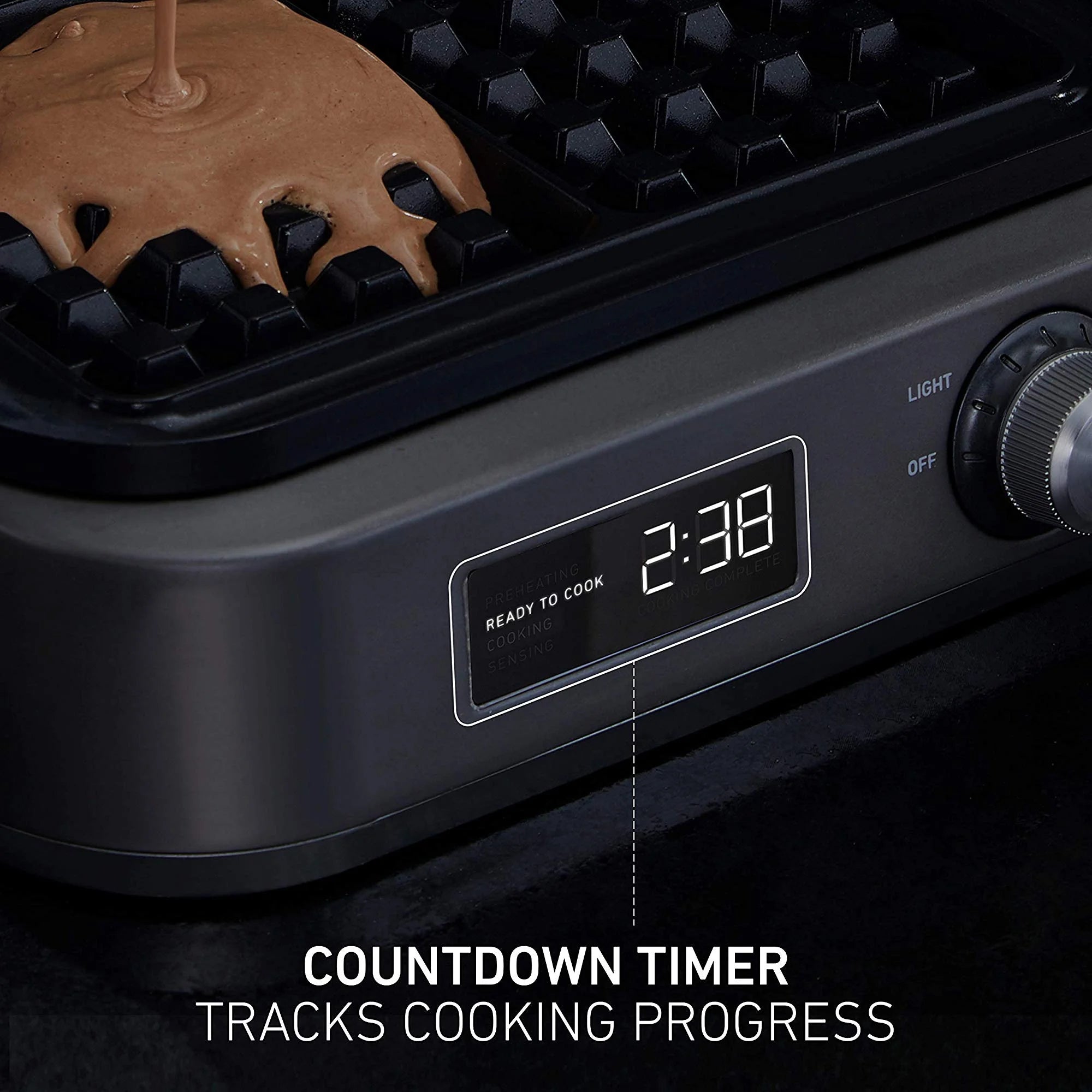 Dark Stainless Steel Waffle Maker I62692