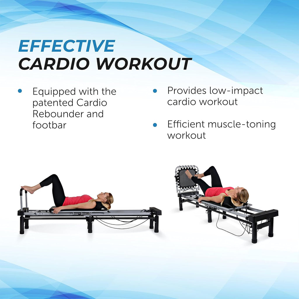 Pilates Reformer Workout Machine with Rebounder, Up to 300 lbs V653416