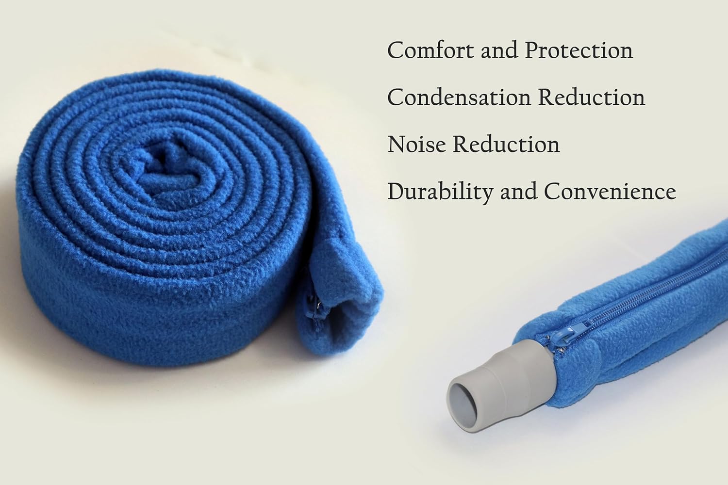 6ft CPAP Hose Cover with 4 Holding Clips, Soft Fleece Tubing Wrap Insulator with Zipper D26322