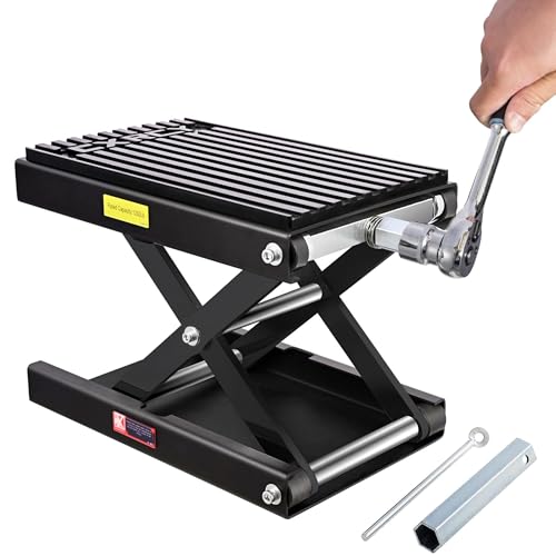 1200 LBS Steel Motorcycle Scissor Jack with Ratchet Wrench D280045