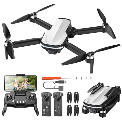 FPV Drone with 1080P HD Camera, Foldable RC Quadcopter with Brushless Motor, 2 Modular Batteries M8214