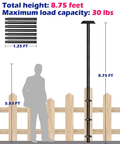 Matte Black 105 Inch Heavy Duty Bird Feeder Pole Kit with 5-Forked Base M3100