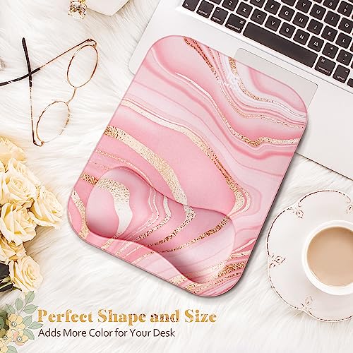 Black Golden Marble Ergonomic Mouse Pad with Wrist Support Z16571