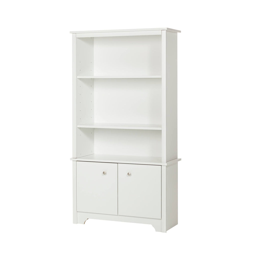 Pure White 3-Shelf Bookcase with Doors H572