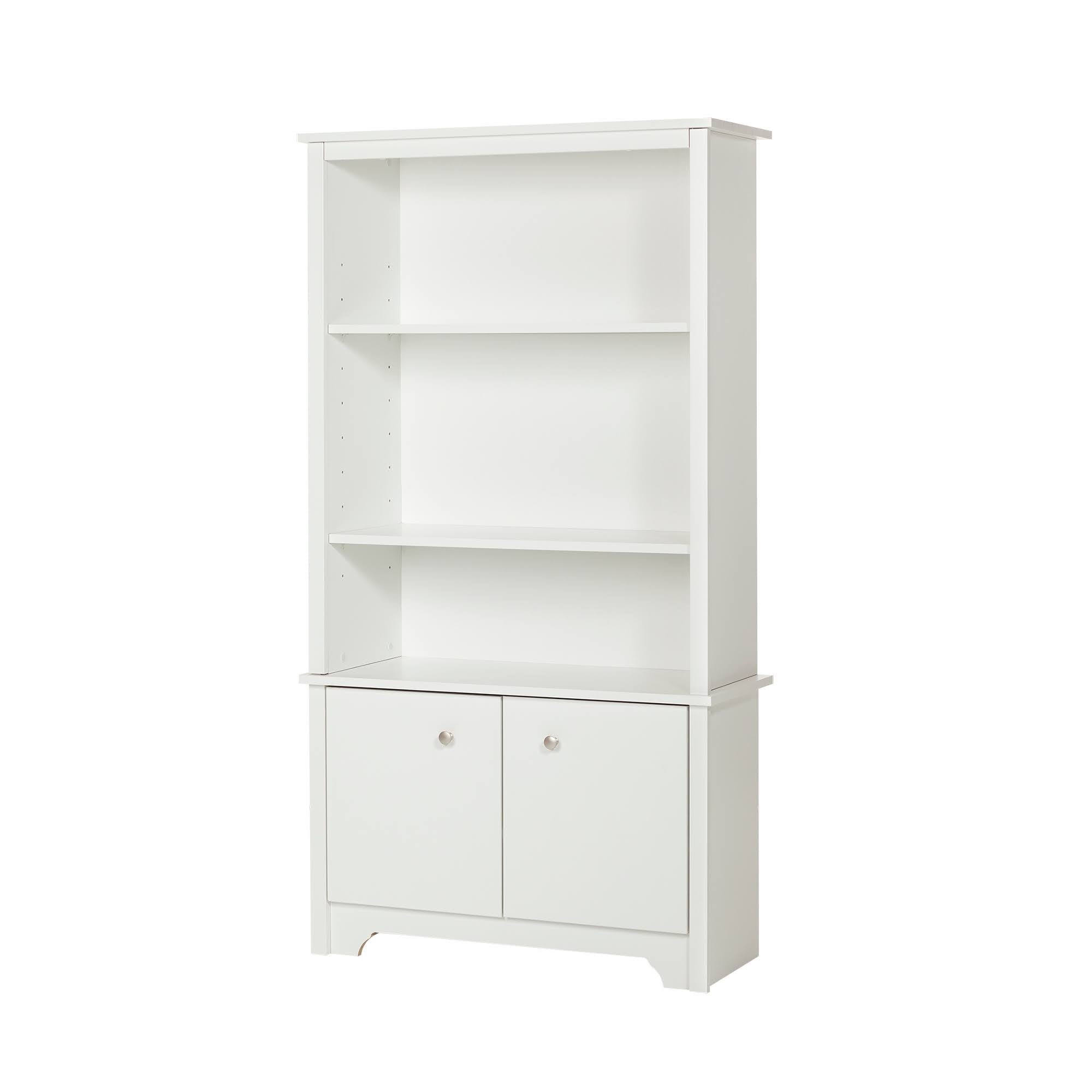 Pure White 3-Shelf Bookcase with Doors H572