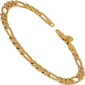 24k Real Gold Plated Figaro Bracelet P221