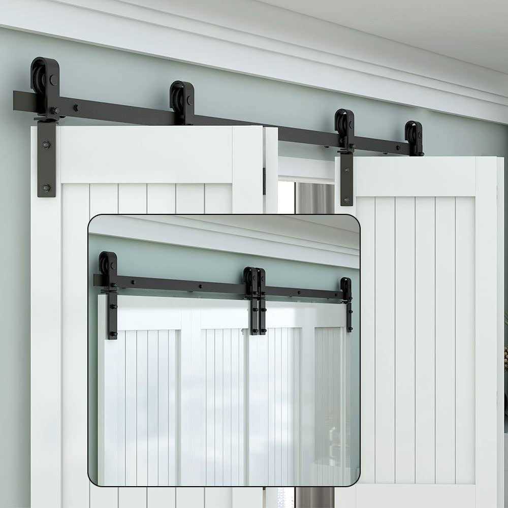 Bi-folding Sliding Barn Door Hardware Kit for 4 Doors H723235