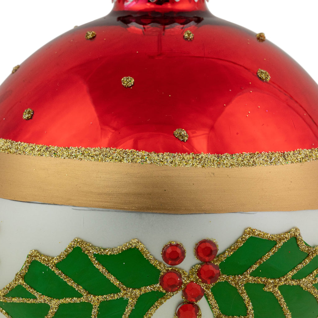 Set of 2 Glittered Christmas Glass Ball Ornaments 4" Z939321