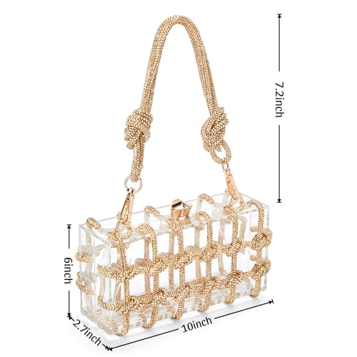 Clear Acrylic Rhinestone Clutch W701
