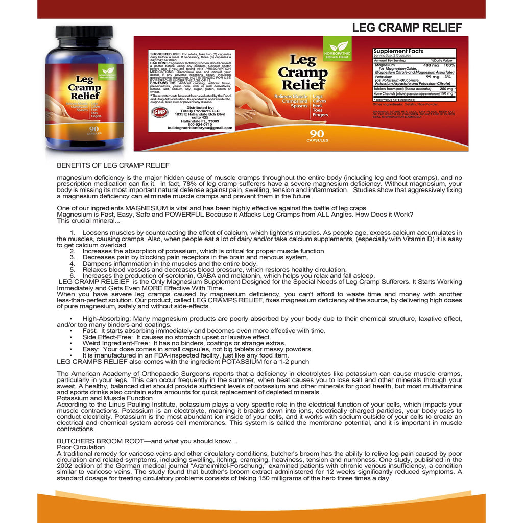 Natural Leg and Foot Cramp Relief Capsules Z2661