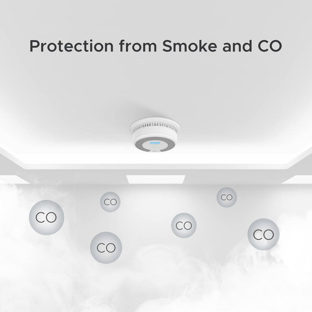 10-Year Battery Smoke Carbon Monoxide Alarm Detector with Large LCD Display H9651