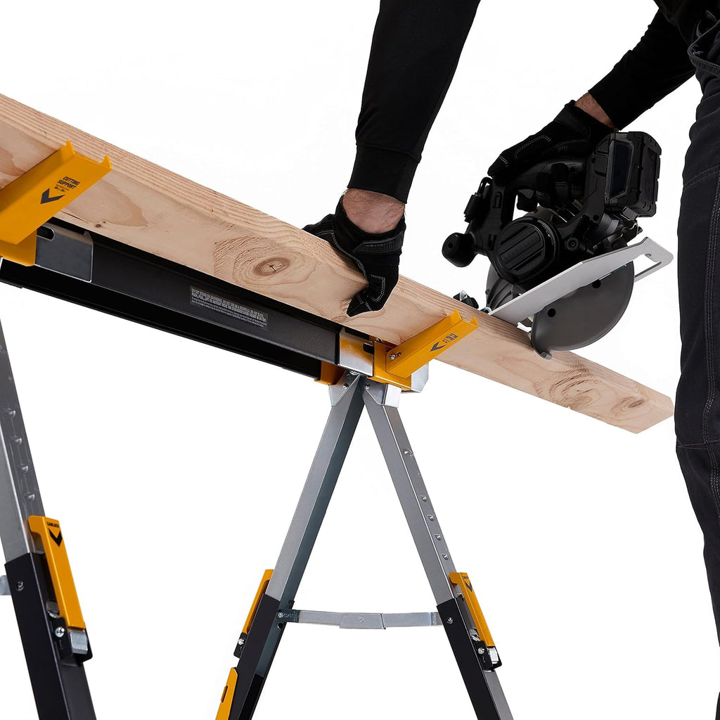 Folding Sawhorse, 100% High Grade Steel, 2 Pack U48170
