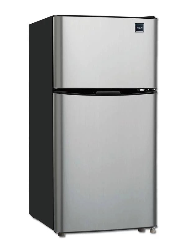 4.7 Cu ft Two Door Mini Fridge with Freezer, VCM Stainless Steel G7073