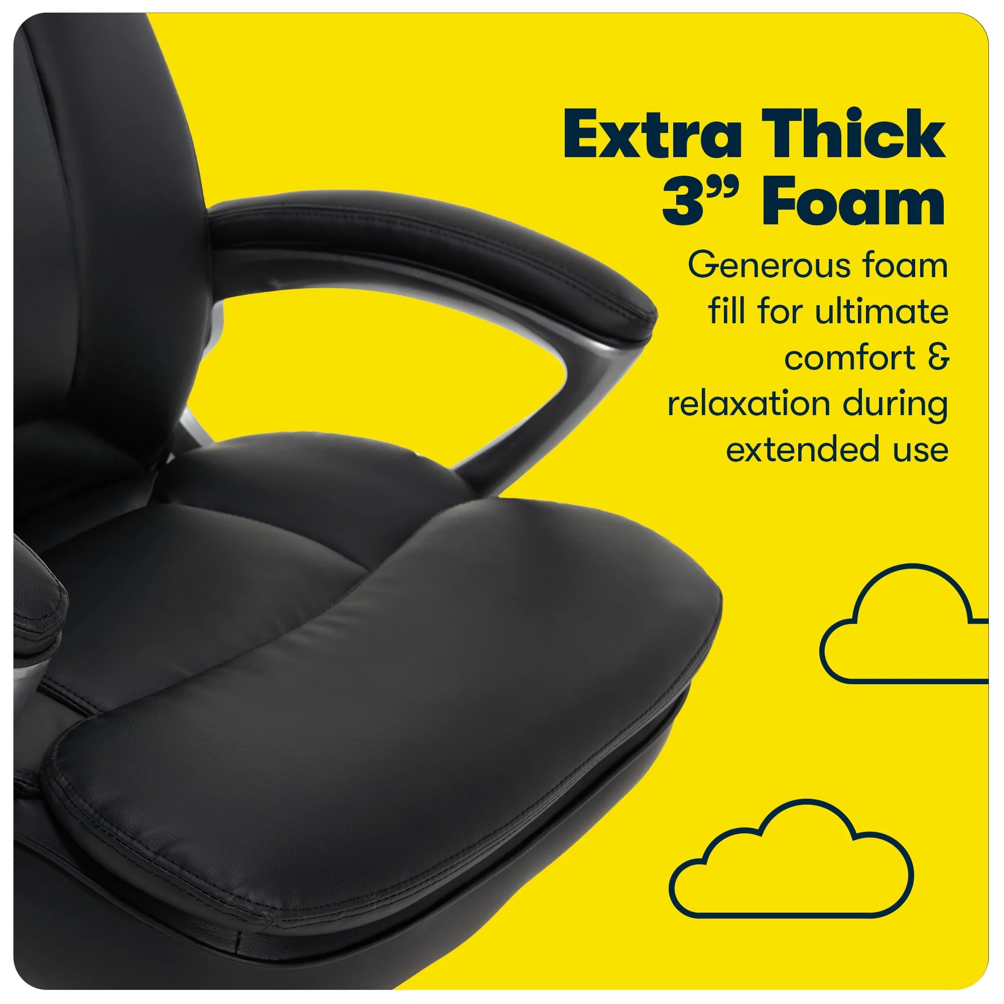 Black Faux Leather Executive Office Chair F9104