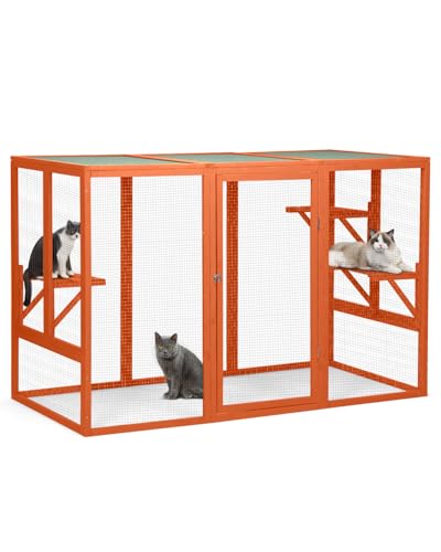Grey Wooden Cat Enclosure J1507
