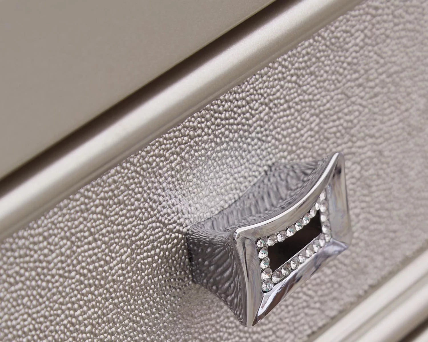 Silver 3 Drawer Nightstand Y39855
