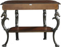 Floral Demilune Console Table with Display Shelf I616