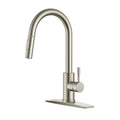 Black Kitchen Faucet with Pull Down Sprayer Stainless Steel High Arc Gooseneck V2110