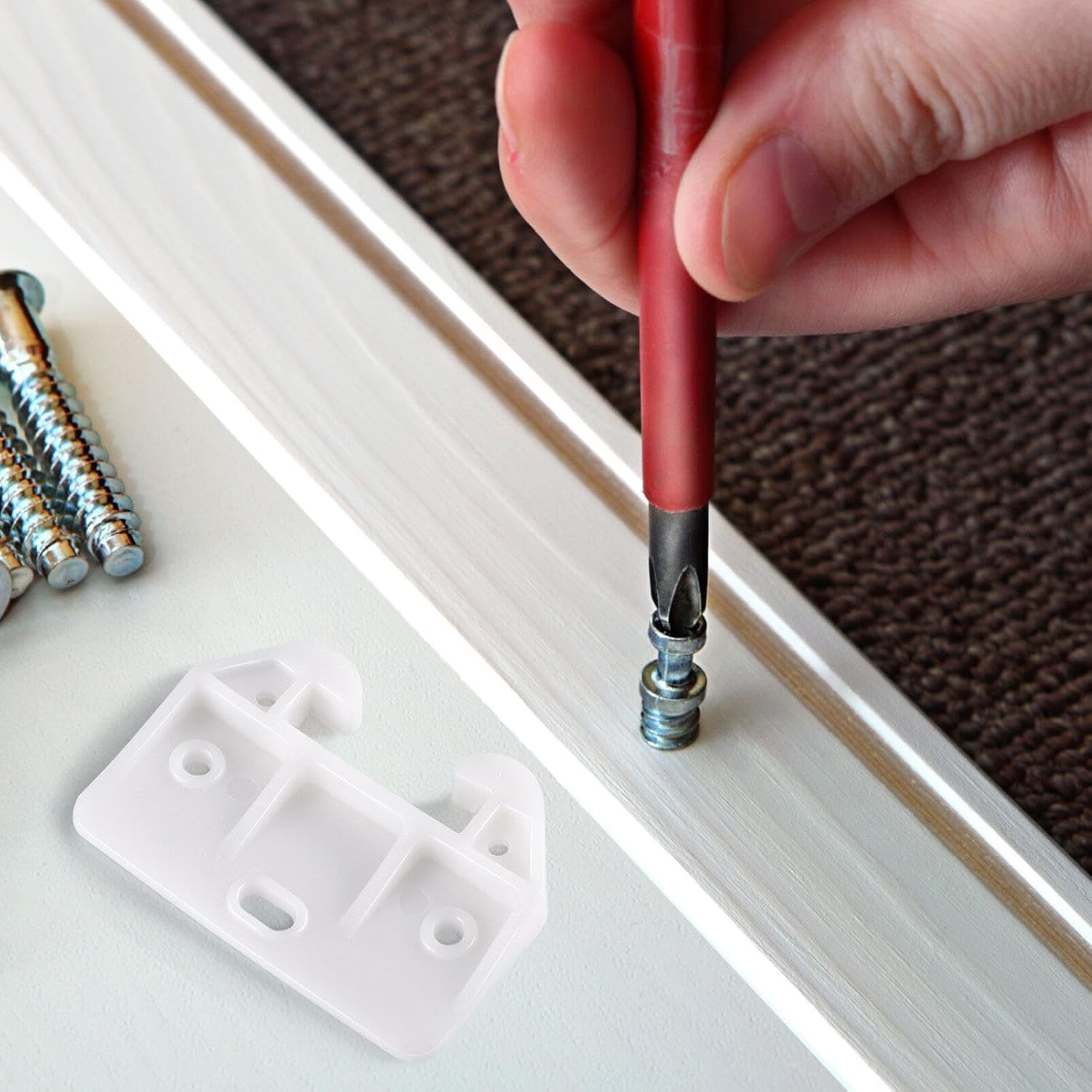 White Plastic Drawer Track Guide 10 Pc S247428