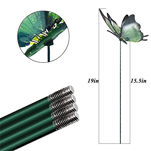 3D Large Butterfly Garden Stakes Decorations Outdoor Lawn Decorative Yard Decor Ornaments (Pack of 4) U140725