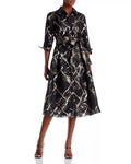 Metallic Burnout Jacquard Shirt Dress A875983