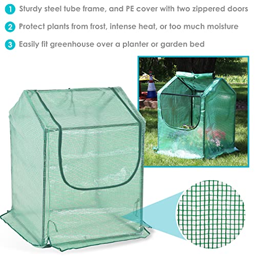 Green 4' x 3' Mini Greenhouse Tent with Steel Tube Frame Y23345