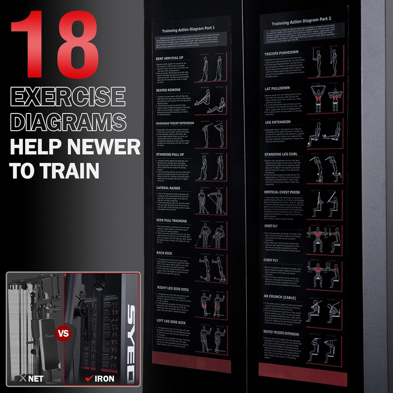 Multifunctional Home Gym Equipment with 150LBS Weight Stack F76327