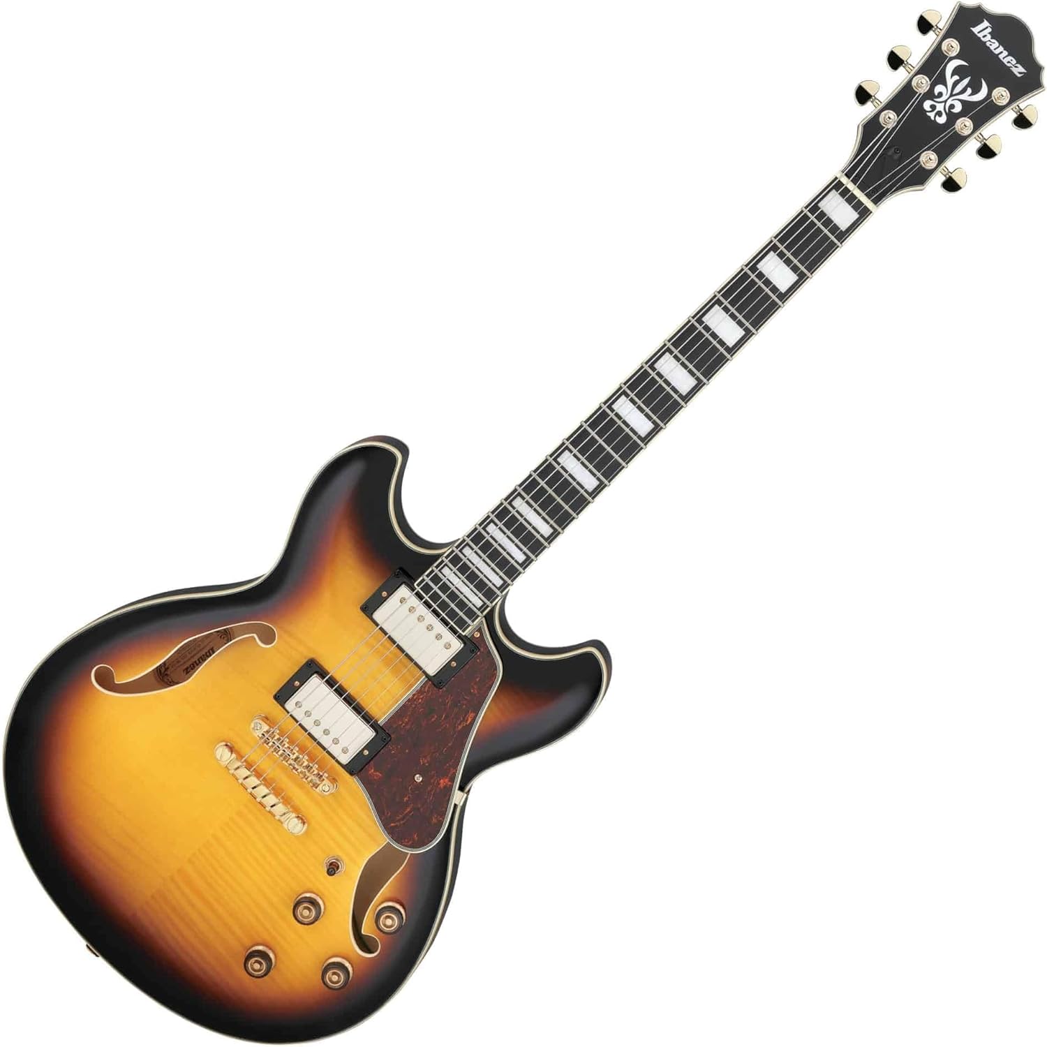 Antique Yellow Sunburst Semi-Hollow Electric Guitar X94238