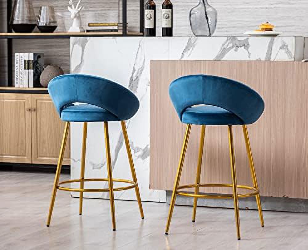 30" Velvet Stools with Gold Metal Legs F27071