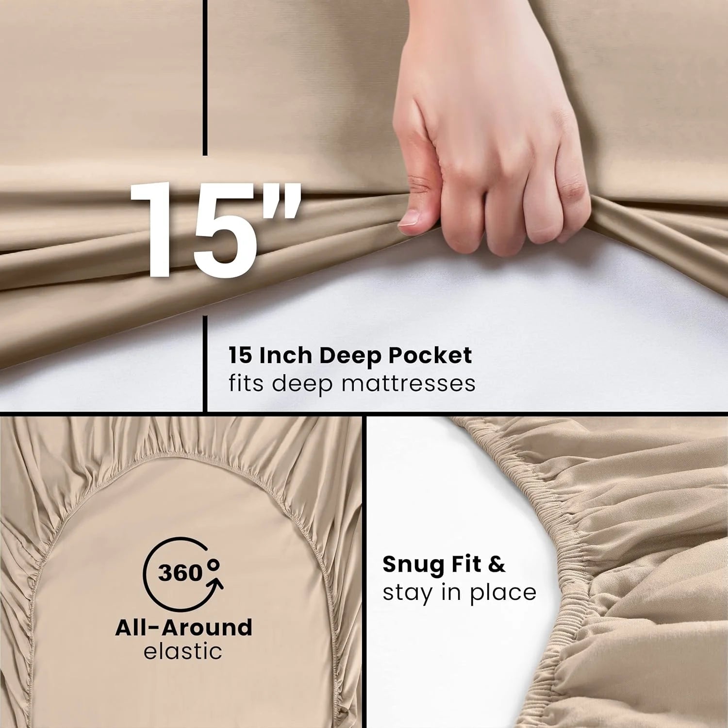 Queen Fitted Sheet - Deep Pockets - Soft Microfiber H210