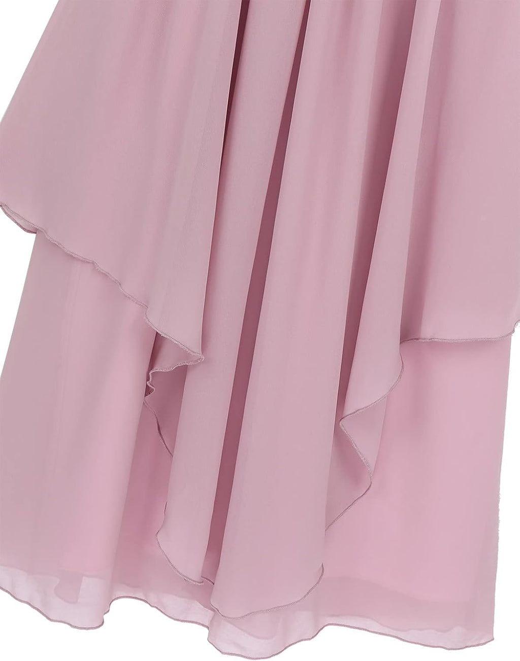 Big Girls Halter-Neck Floral Lace Romper Dress Long Gowns Light Pink U35344