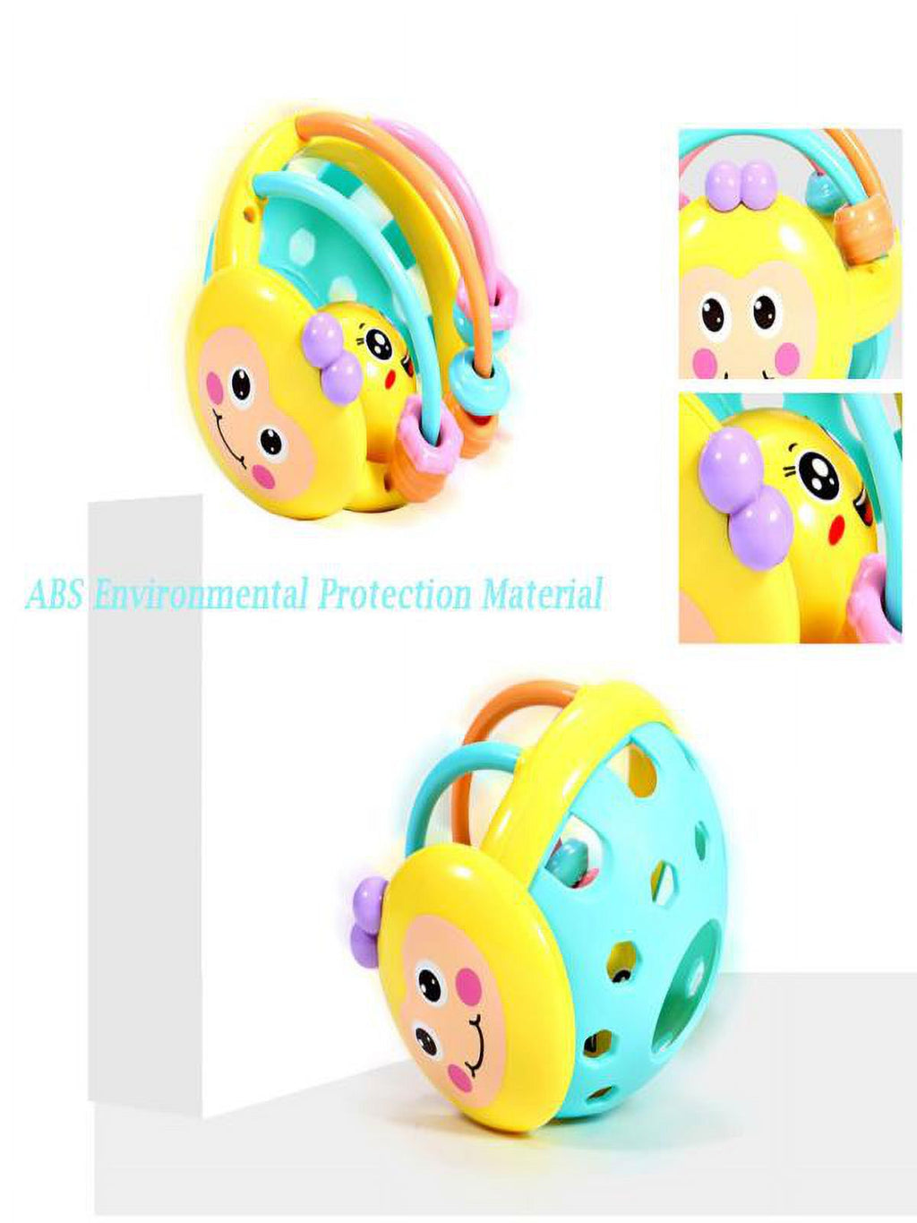 Baby Hand Bell Rattles Ball Toys, Activity Ball Infant Toys, Shaker, Grab Rattle J136