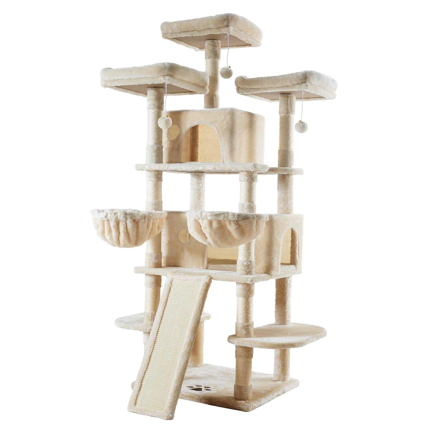 68 Inches Multi-Level Cat Tree with Cat Condo and Sisal Scratching I493
