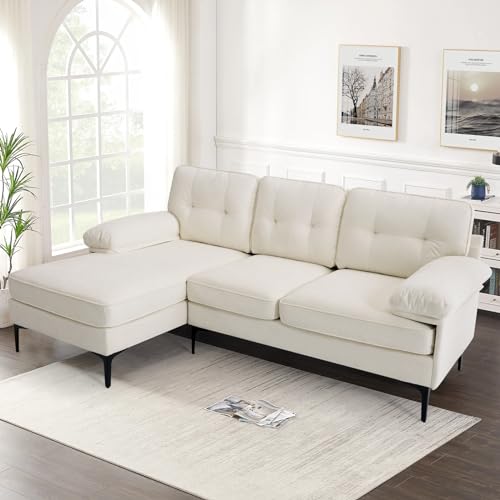 Grey Chenille L-shaped Couch with Reversible Chaise Q181